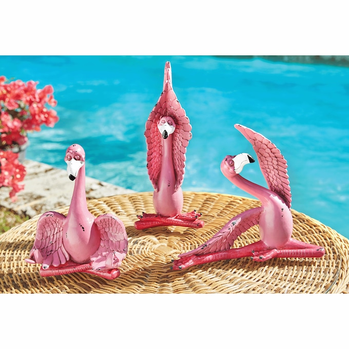 Set of 3 Yoga Flamingos 1 Set of 3 Yoga Flamingos