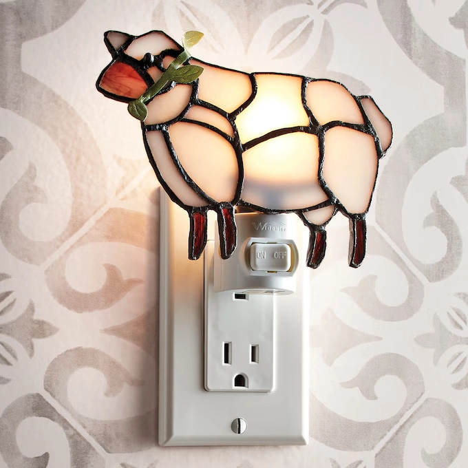 Stained Glass Farmhouse Sheep Night-light 1 Stained Glass Farmhouse Sheep Night-light