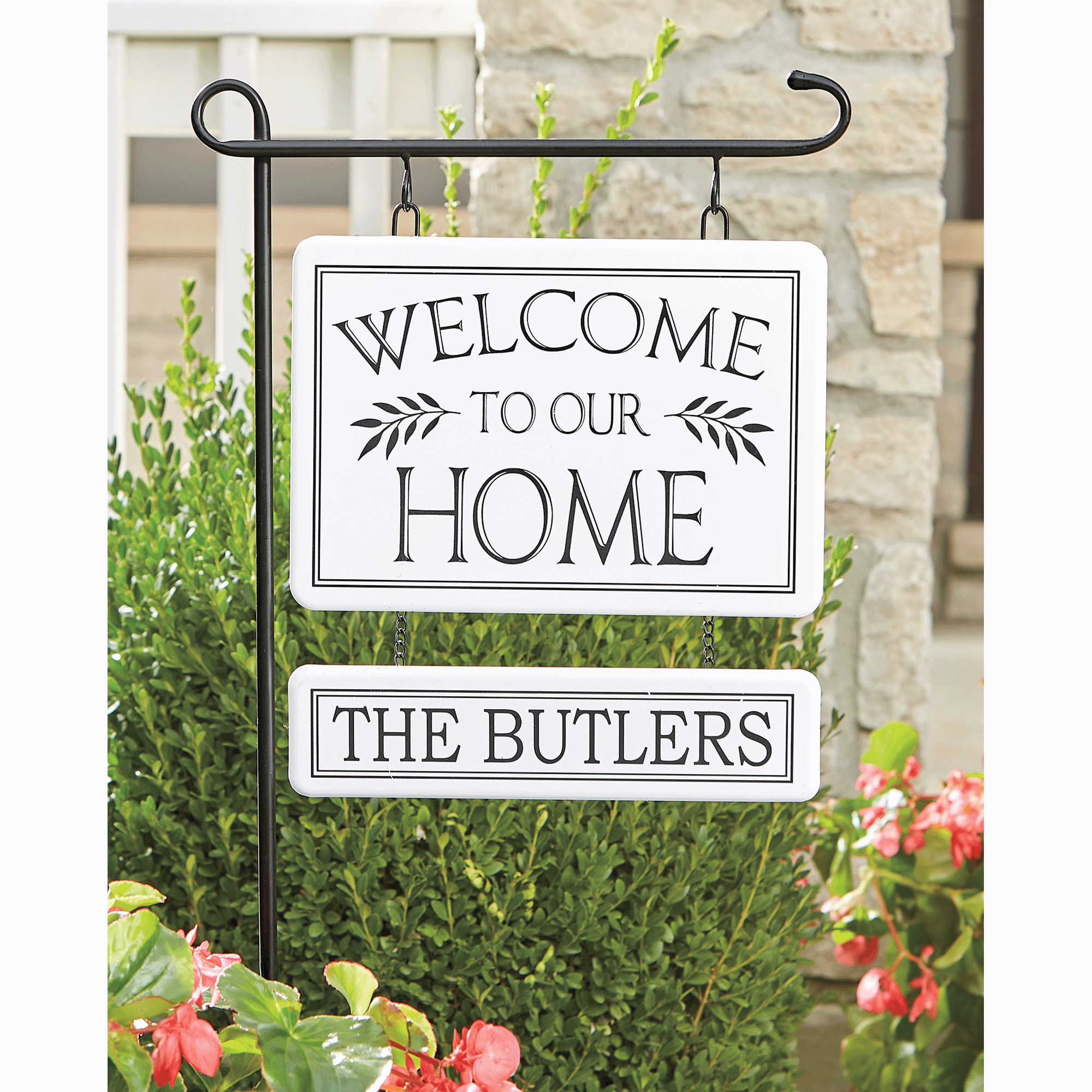 Personalized Welcome to Our Home Sign with Stake 1 Personalized Welcome to Our Home Sign with Stake