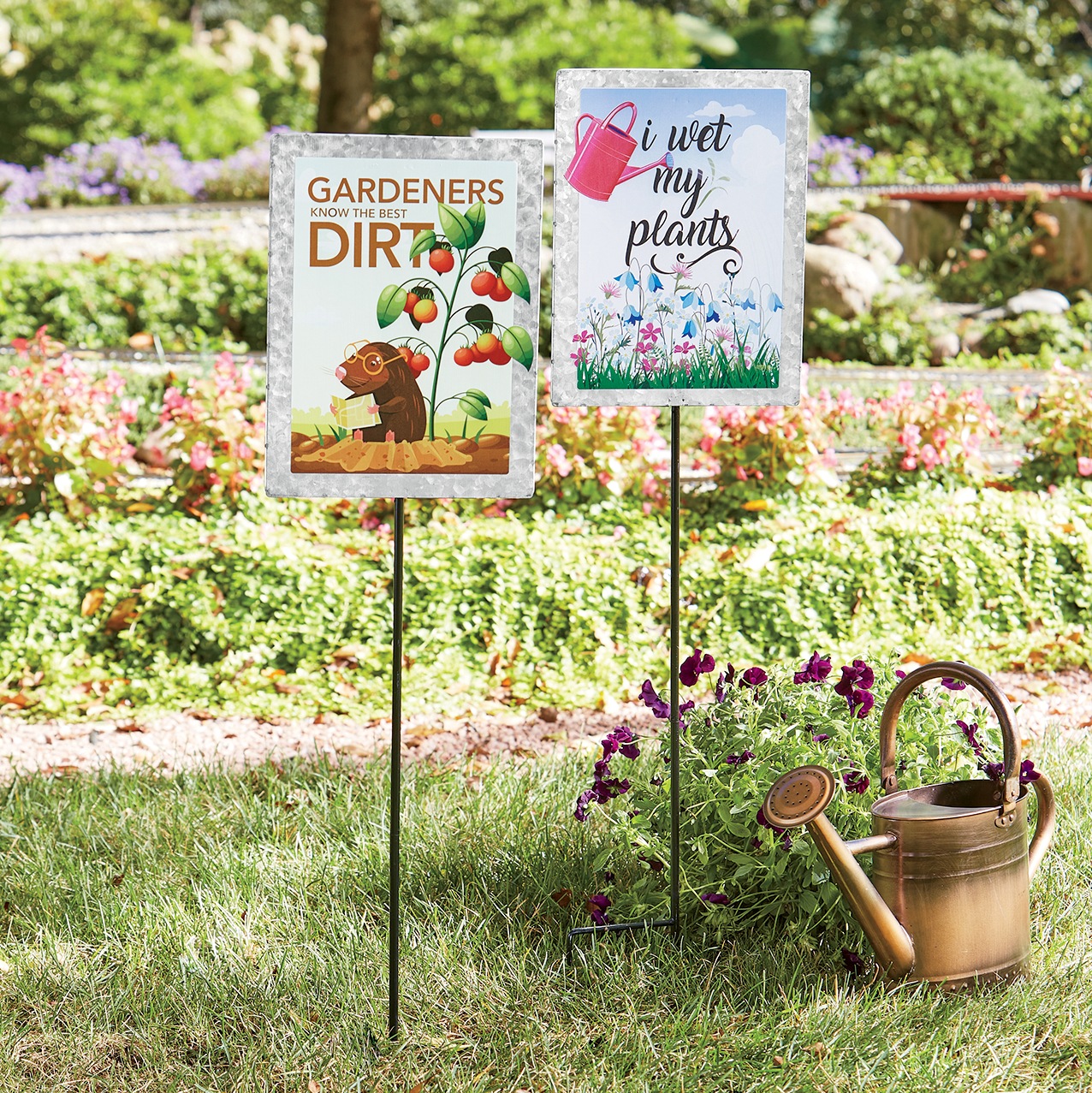 Galvanized Metal Garden Sign