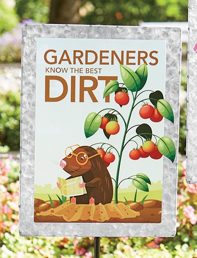 Galvanized Metal Garden Sign