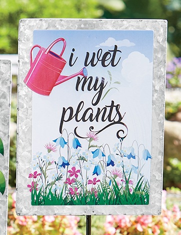 Galvanized Metal Garden Sign