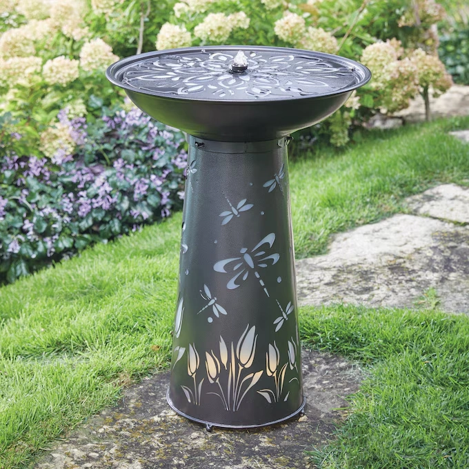 Lit Dragonfly Fountain
