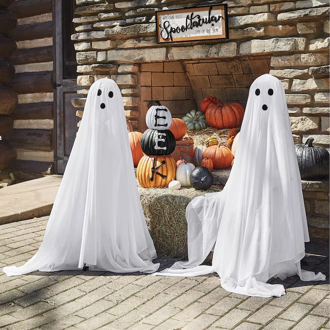 Set of 2 Lit Ghosts