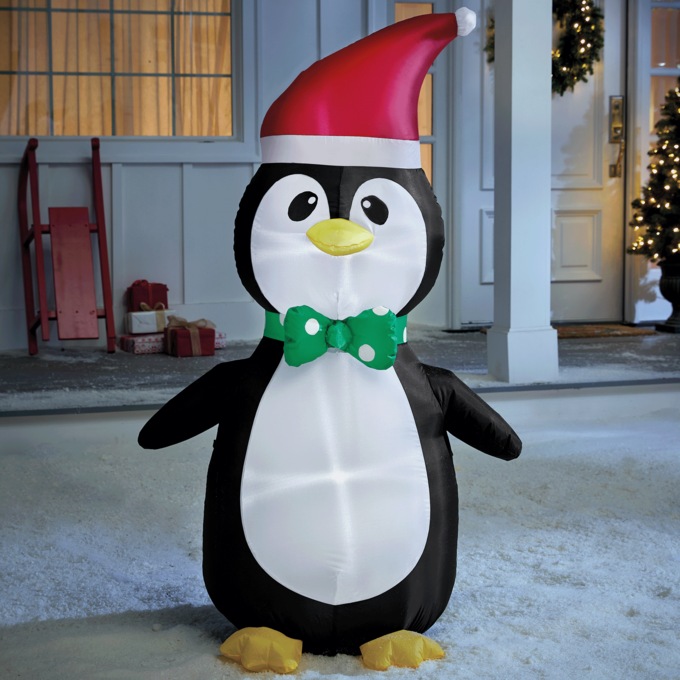 Lit Christmas Penguin Inflatable