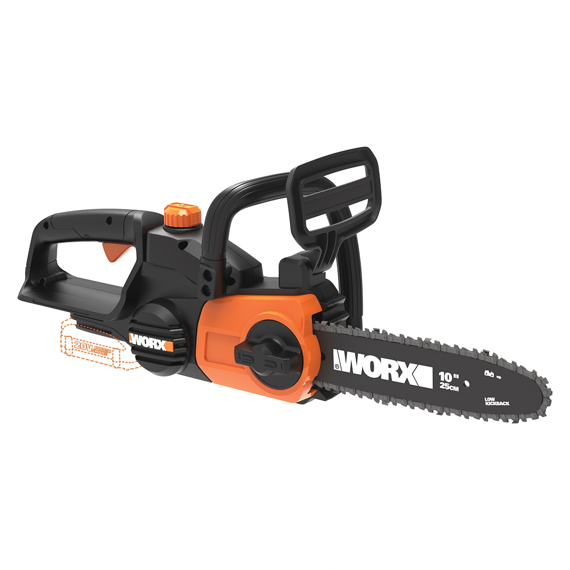 Worx 20V Power Share 10-Inch Cordless Chainsaw With Auto-Tension (Tool Only)