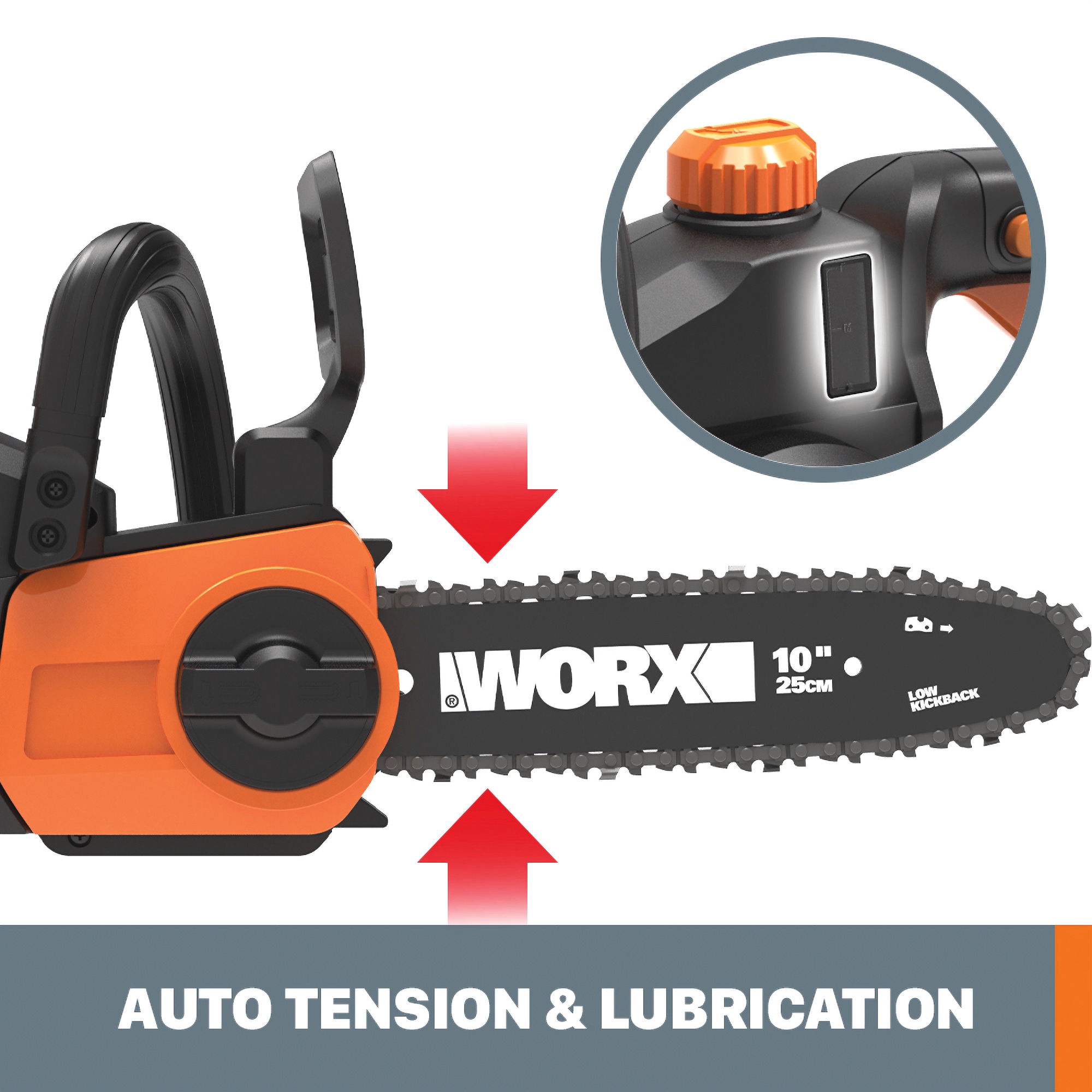Worx 20V Power Share 10-Inch Cordless Chainsaw With Auto-Tension (Tool Only) 3 Worx 20V Power Share 10-Inch Cordless Chainsaw With Auto-Tension (Tool Only)