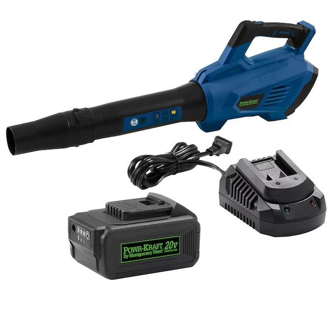 Bundle and Save Pack: Powr-Kraft 20V Cordless Blower with 4.0Ah Lithium-Ion Battery & Charger by Montgomery Ward