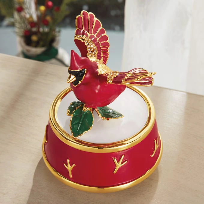 Table Top Cardinal Music Box