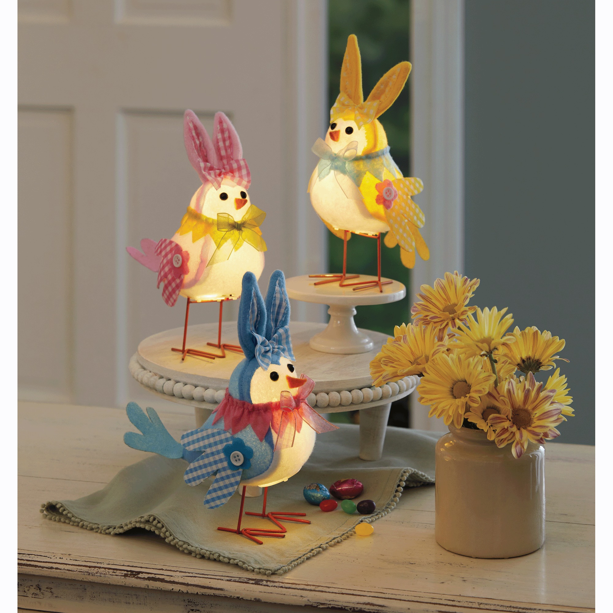 Set of 3 Lit Easter Birds 2 Set of 3 Lit Easter Birds