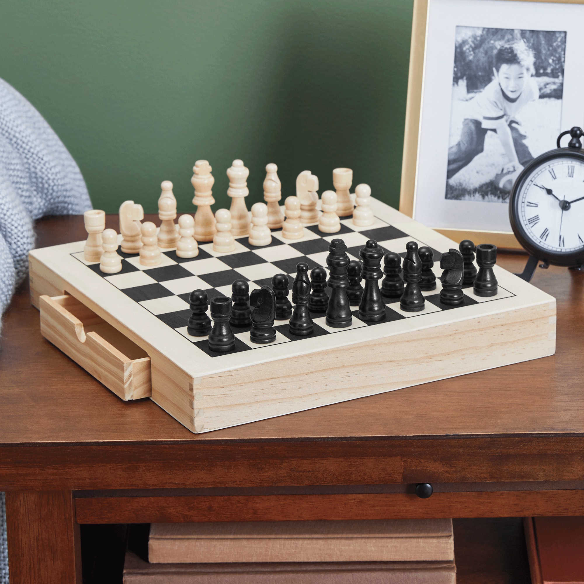 Personalized Wooden Checkers/Chess Board Set