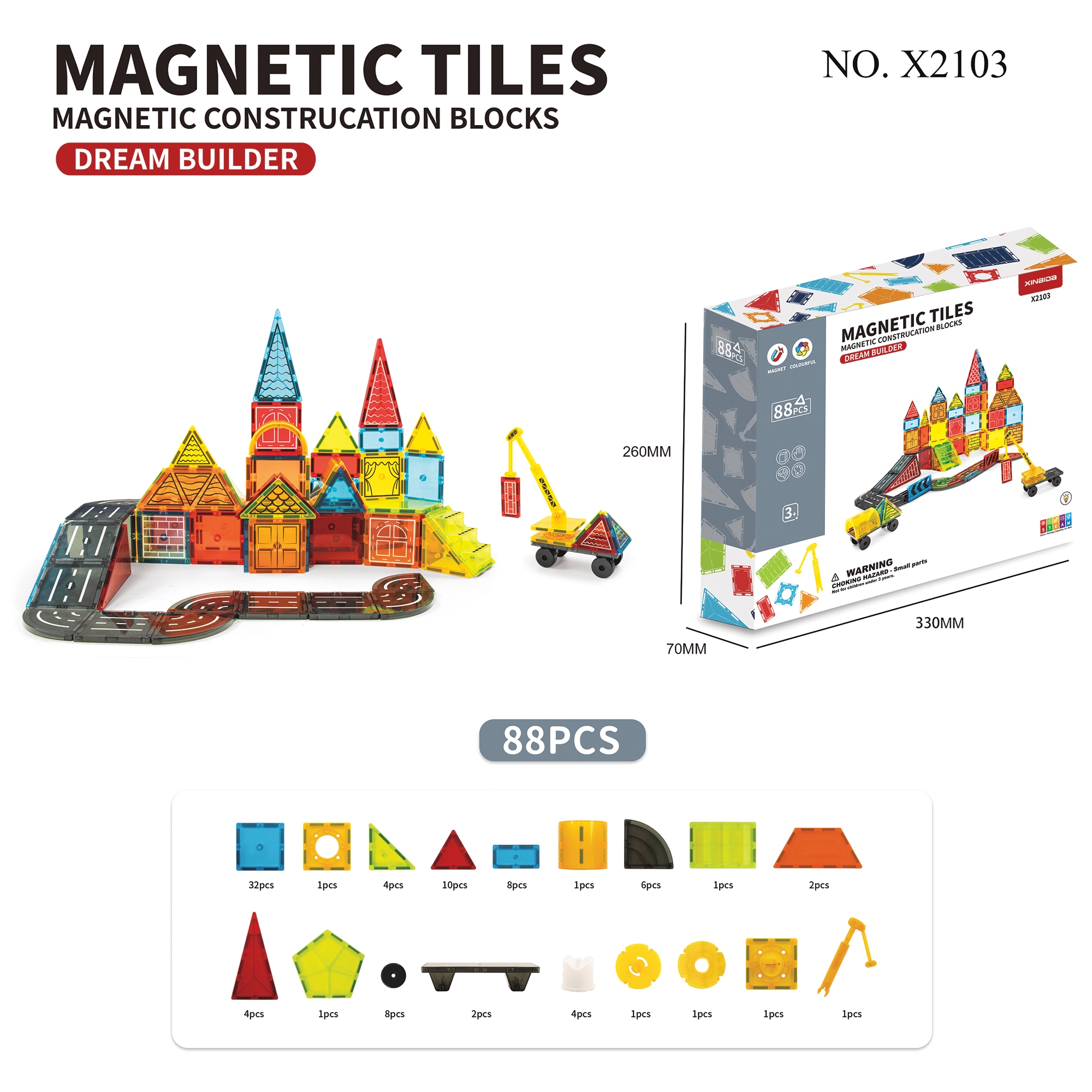 Magnetic Tiles Construction Blocks Sets