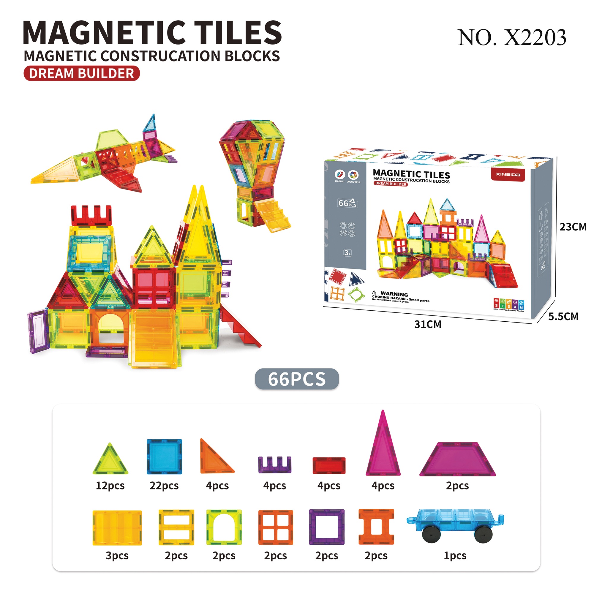 Magnetic Tiles Construction Blocks Sets