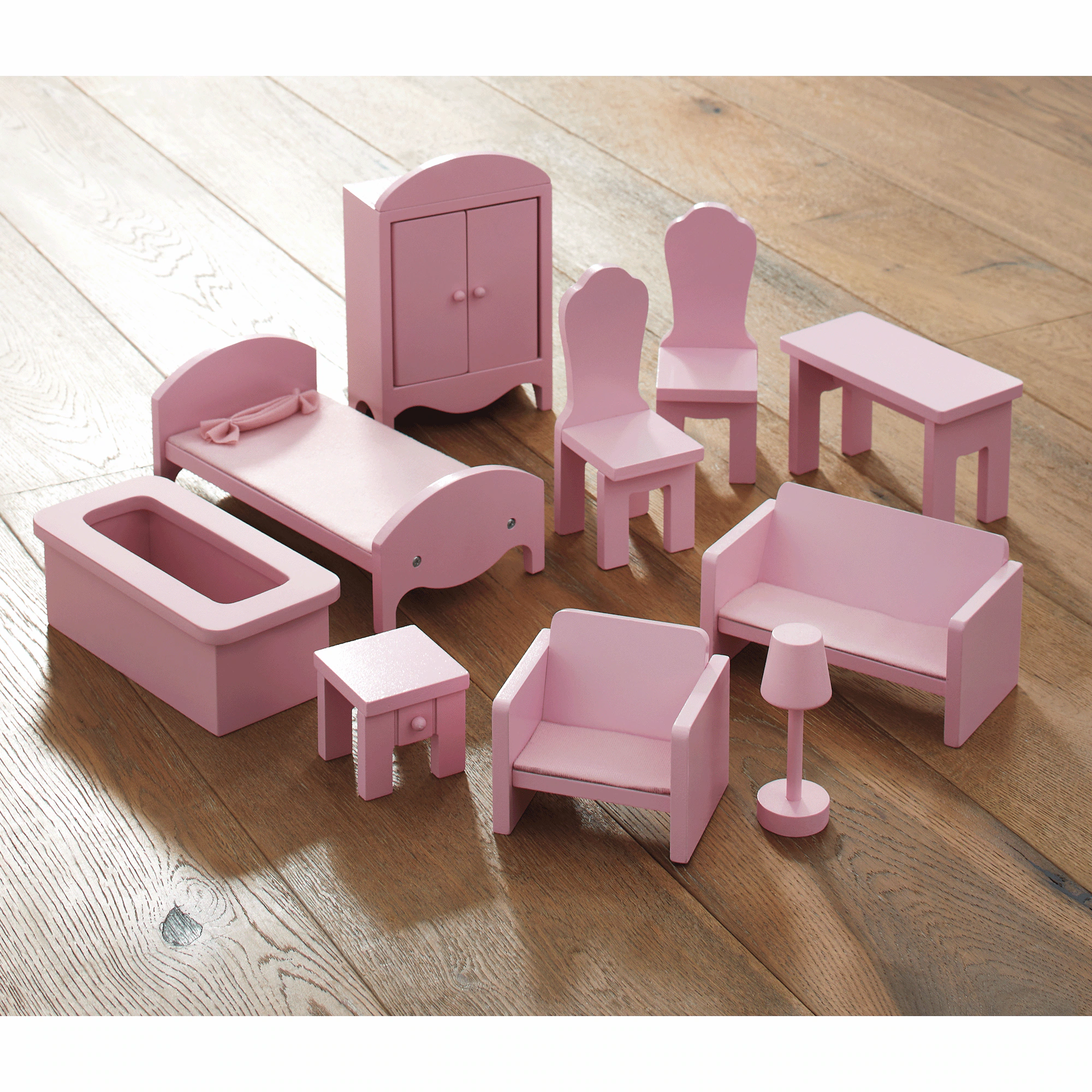 Dreamland Tiffany Dollhouse and 10-Piece Dollhouse Furniture Set