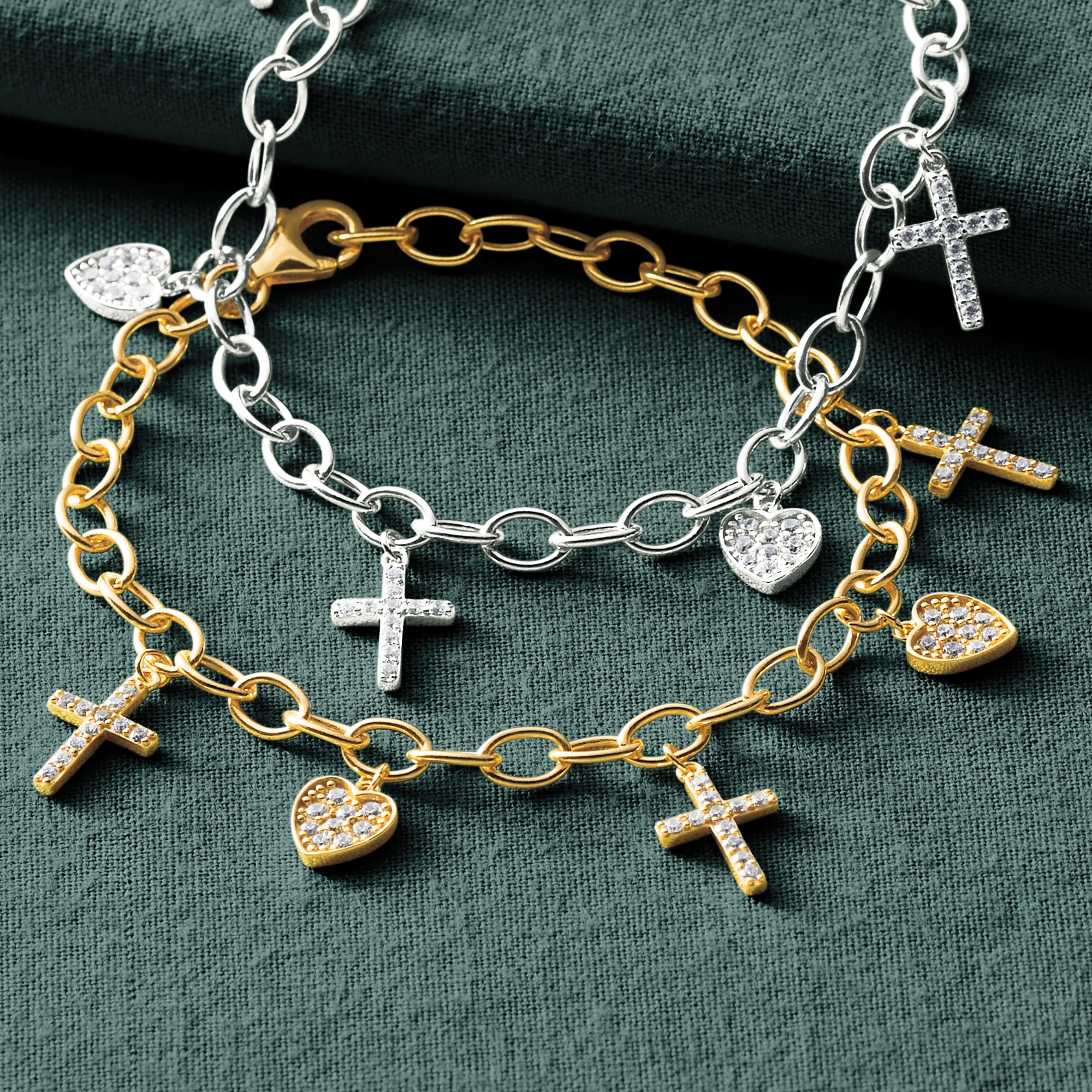 Heart/Cross Cubic Zirconia Bracelet