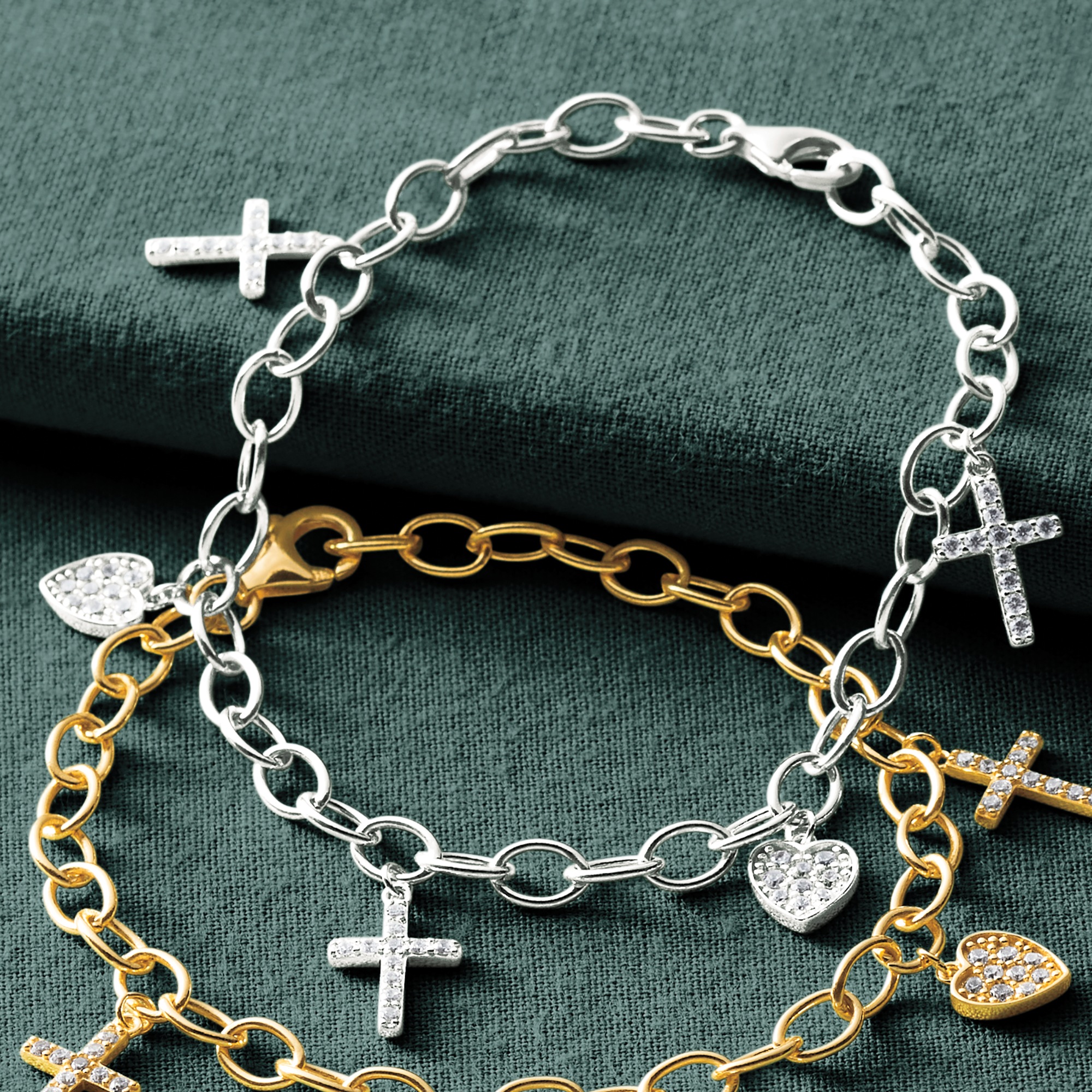 Heart/Cross Cubic Zirconia Bracelet