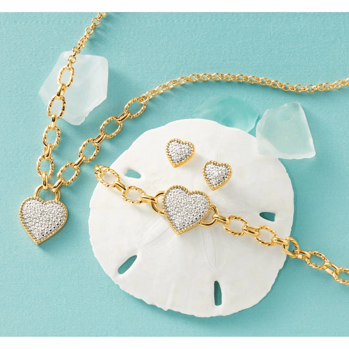 Heart Necklace, Bracelet & Earrings Set 1 Heart Necklace, Bracelet & Earrings Set