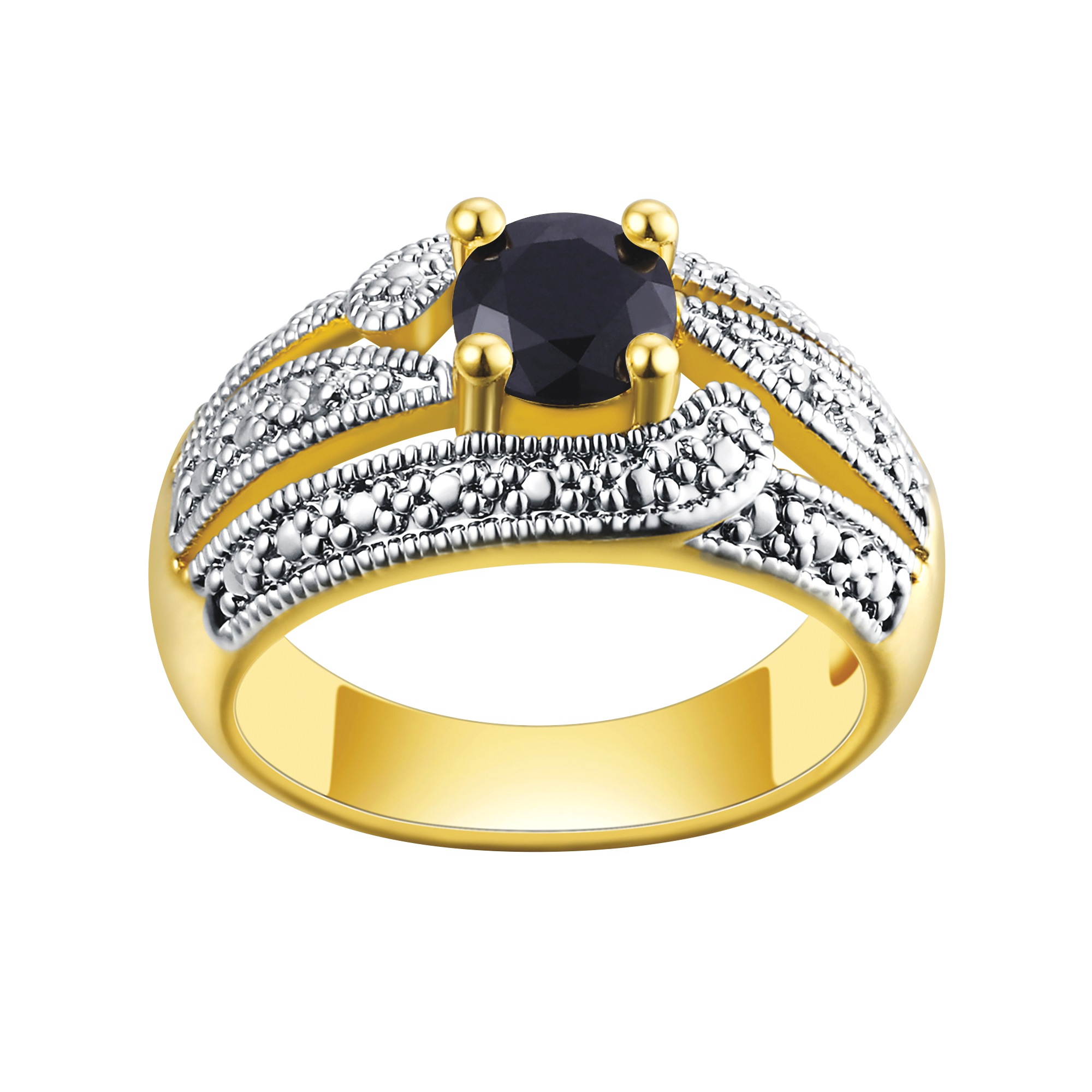 Gem & Diamond-Accented Two-Tone Ring 2 Gem & Diamond-Accented Two-Tone Ring