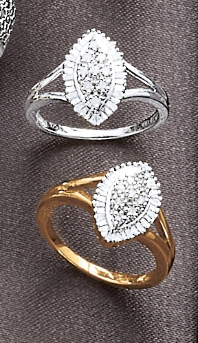 Diamond Marquise Cluster Ring 2 Diamond Marquise Cluster Ring