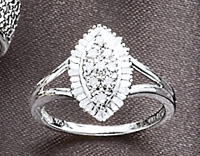 Diamond Marquise Cluster Ring 3 Diamond Marquise Cluster Ring