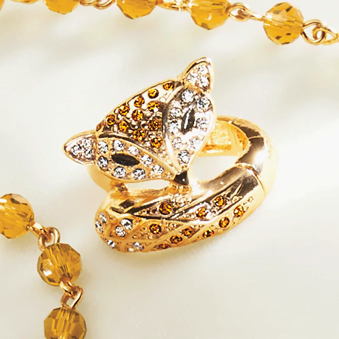 Crystal Fox Stretch Ring