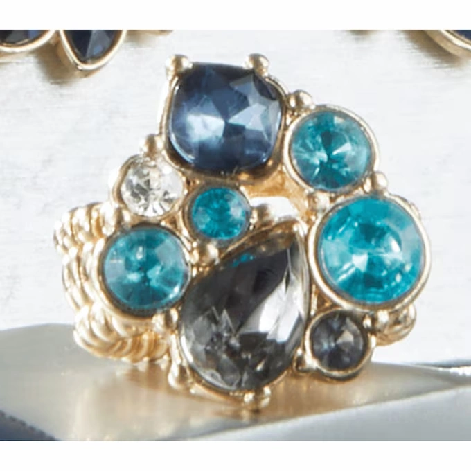 Crystal Blues Swirl Stretch Ring