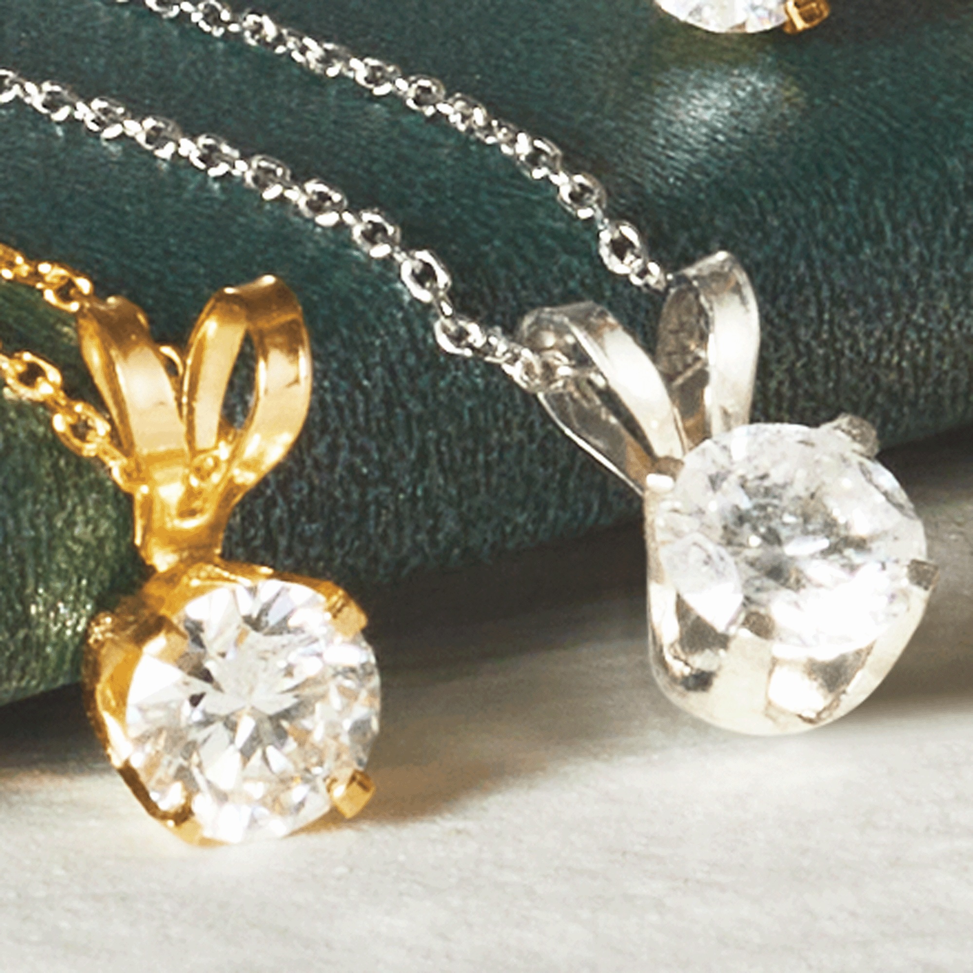 Lab-Diamond/14K Gold Solitaire Pendant