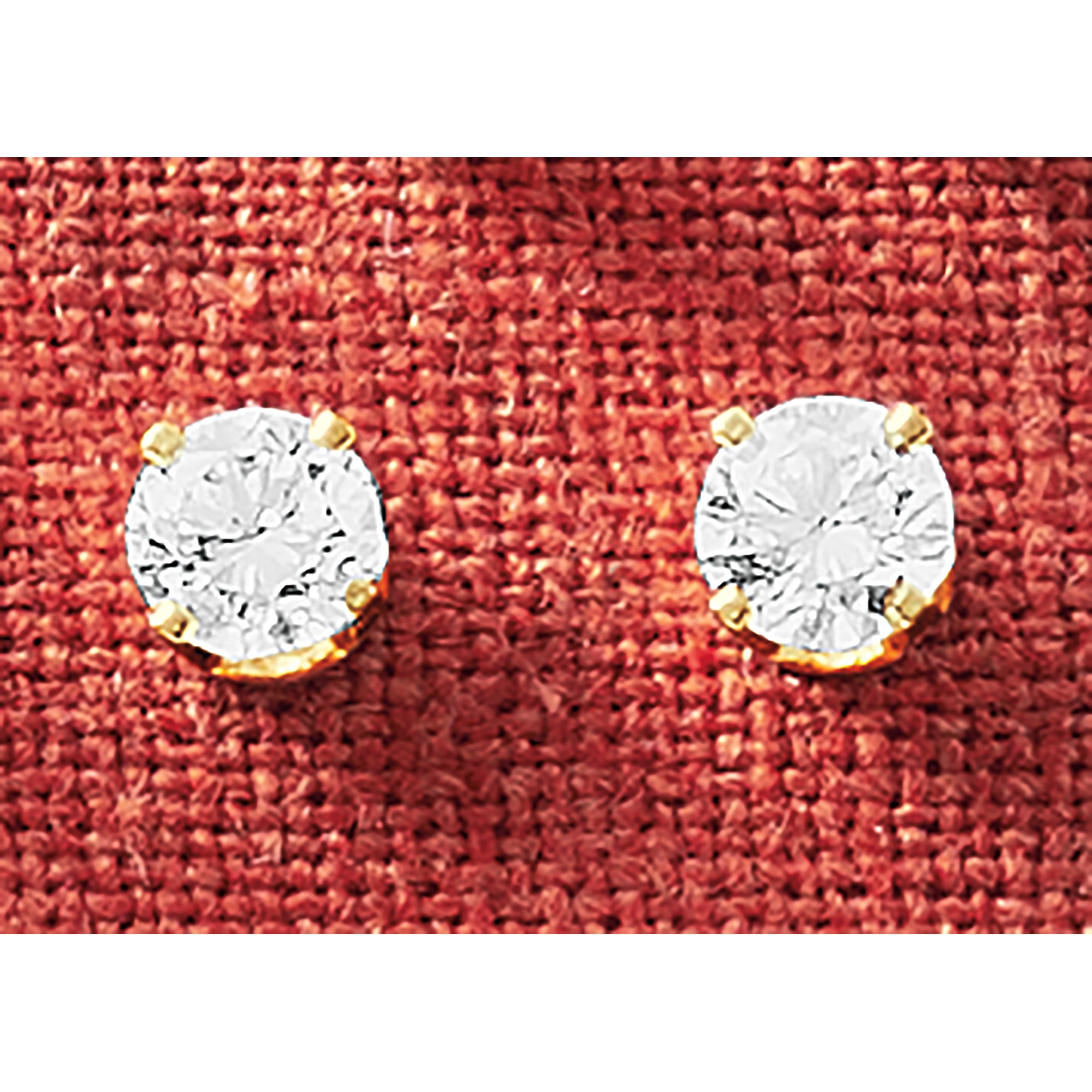 Lab-Diamond/14K Gold Solitaire Post Earrings