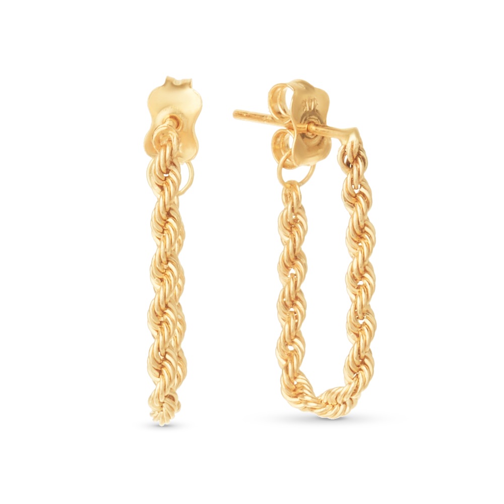 14K Gold Rope Earrings