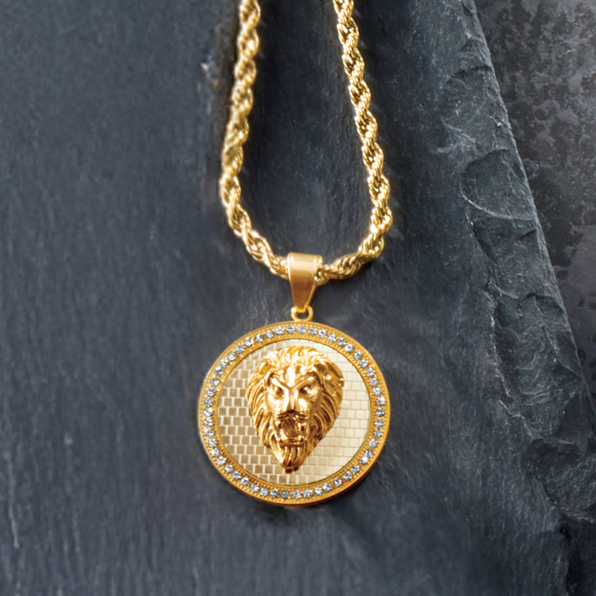 Men's Majesty Lion of Judah Goldtone Pendant 1 Men's Majesty Lion of Judah Goldtone Pendant