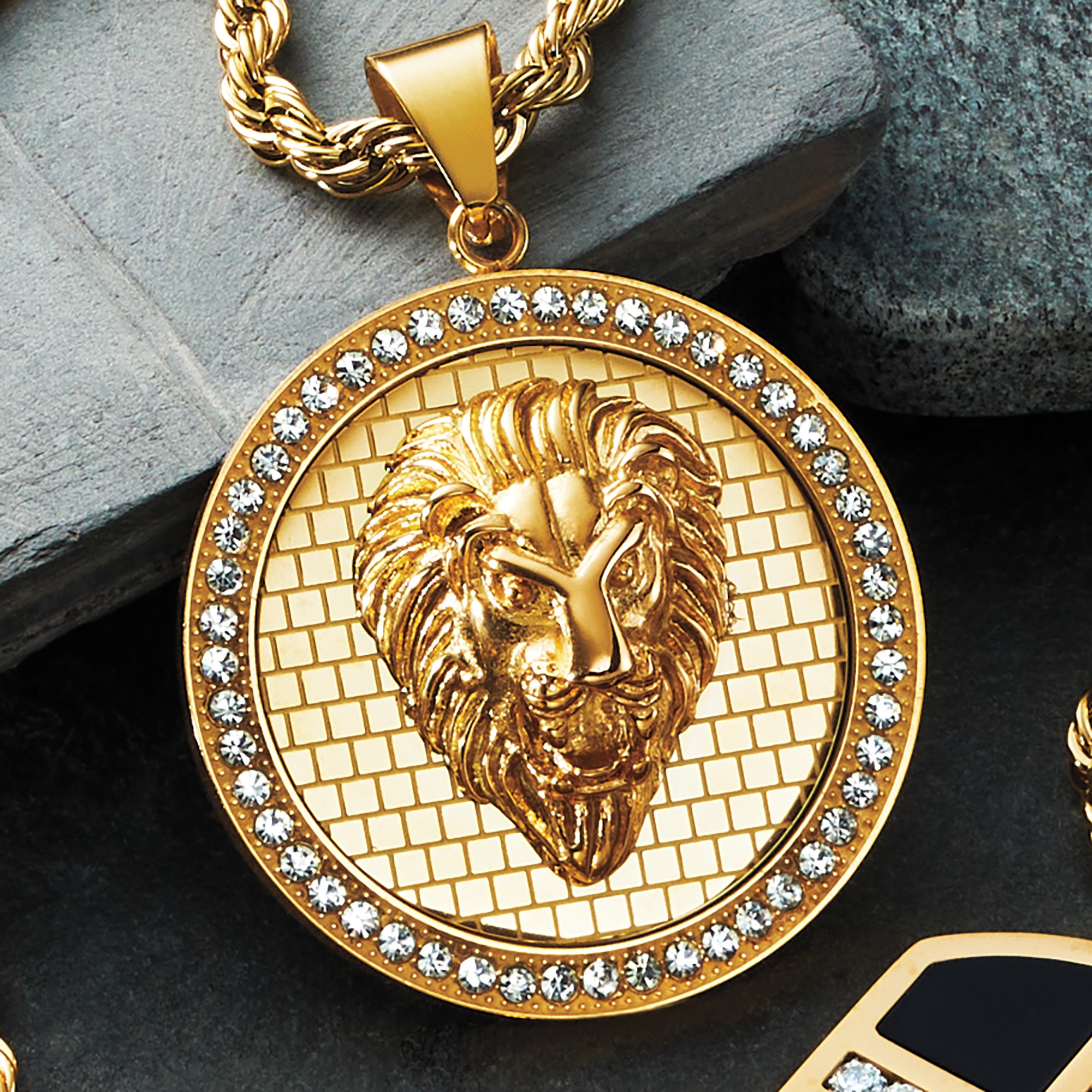 Men's Majesty Lion of Judah Goldtone Pendant 2 Men's Majesty Lion of Judah Goldtone Pendant