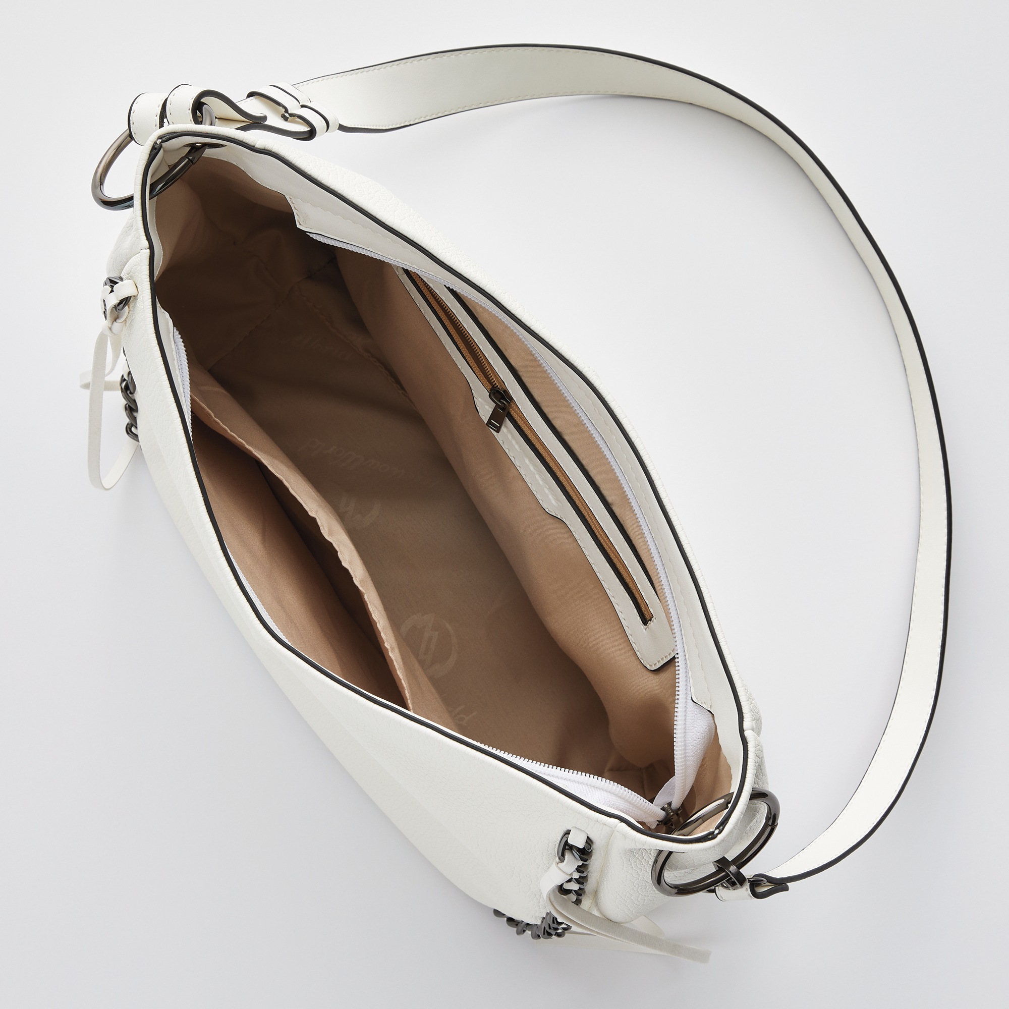 Justine Faux-Leather Hobo Bag – Shoulder Purse with Chain Tassel Detail for Women