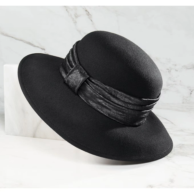 Cloche Hat with Silk Tie