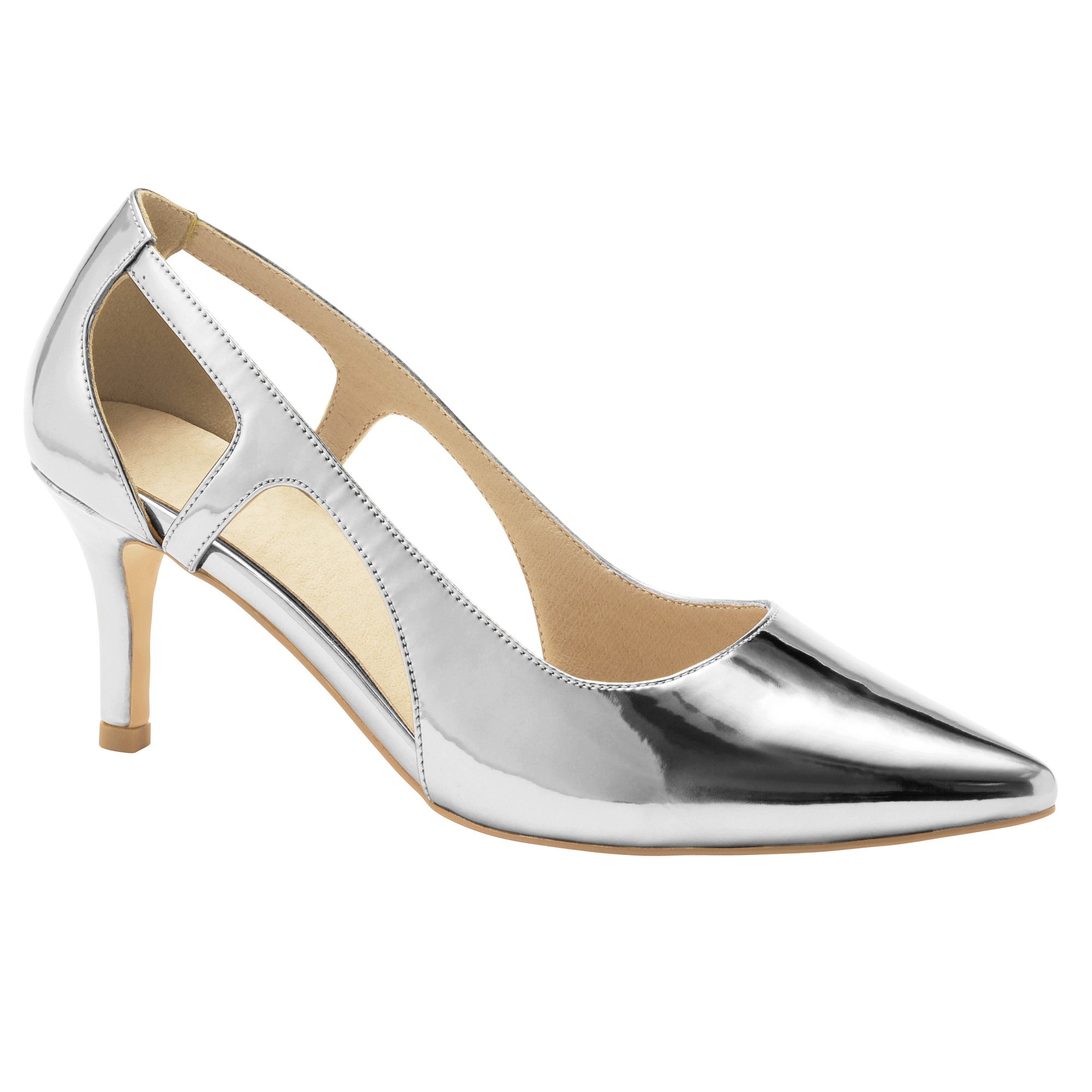 Midnight Velvet Women's Metallic Cut-Out Faux-Leather Pump