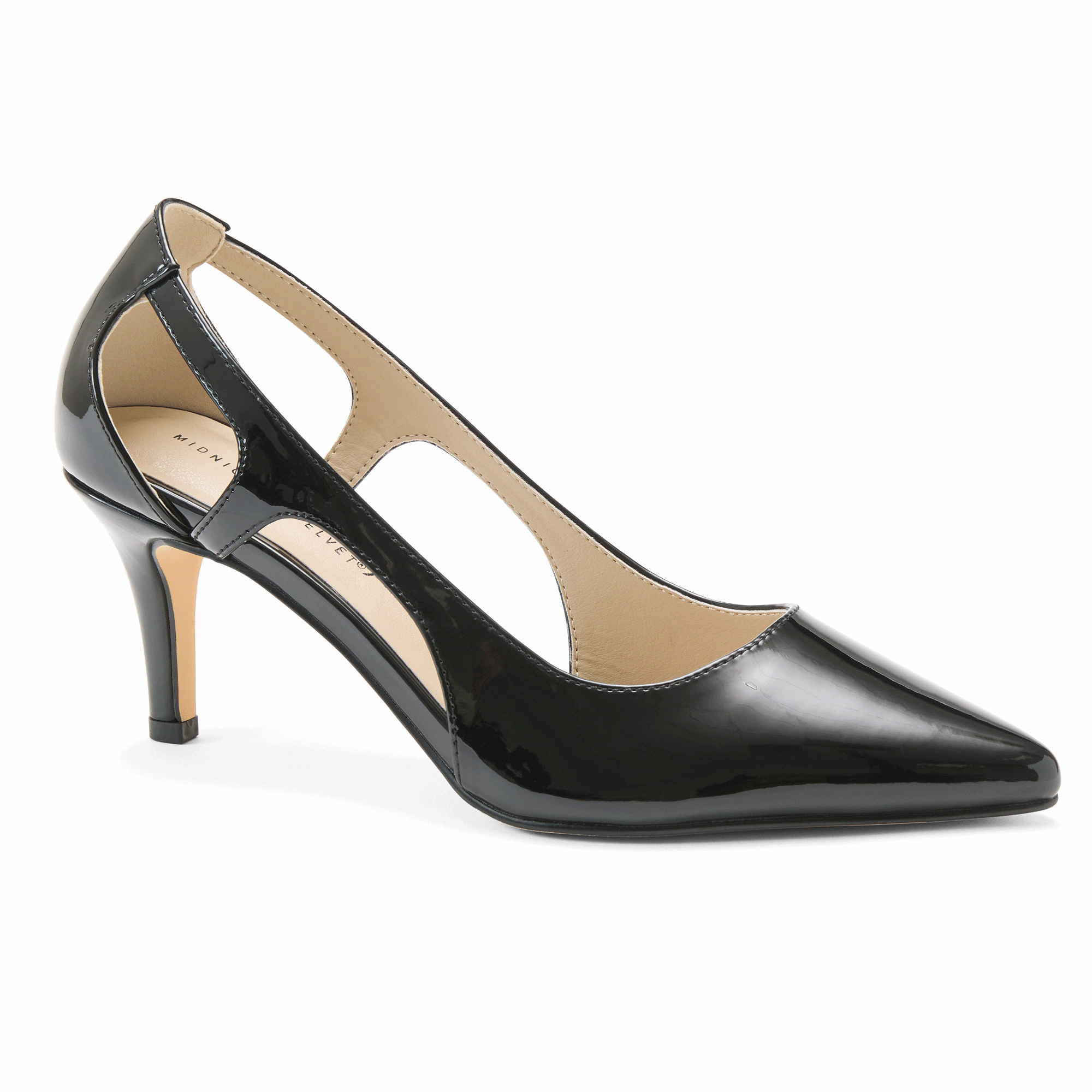 Midnight Velvet Women's Metallic Cut-Out Faux-Leather Pump