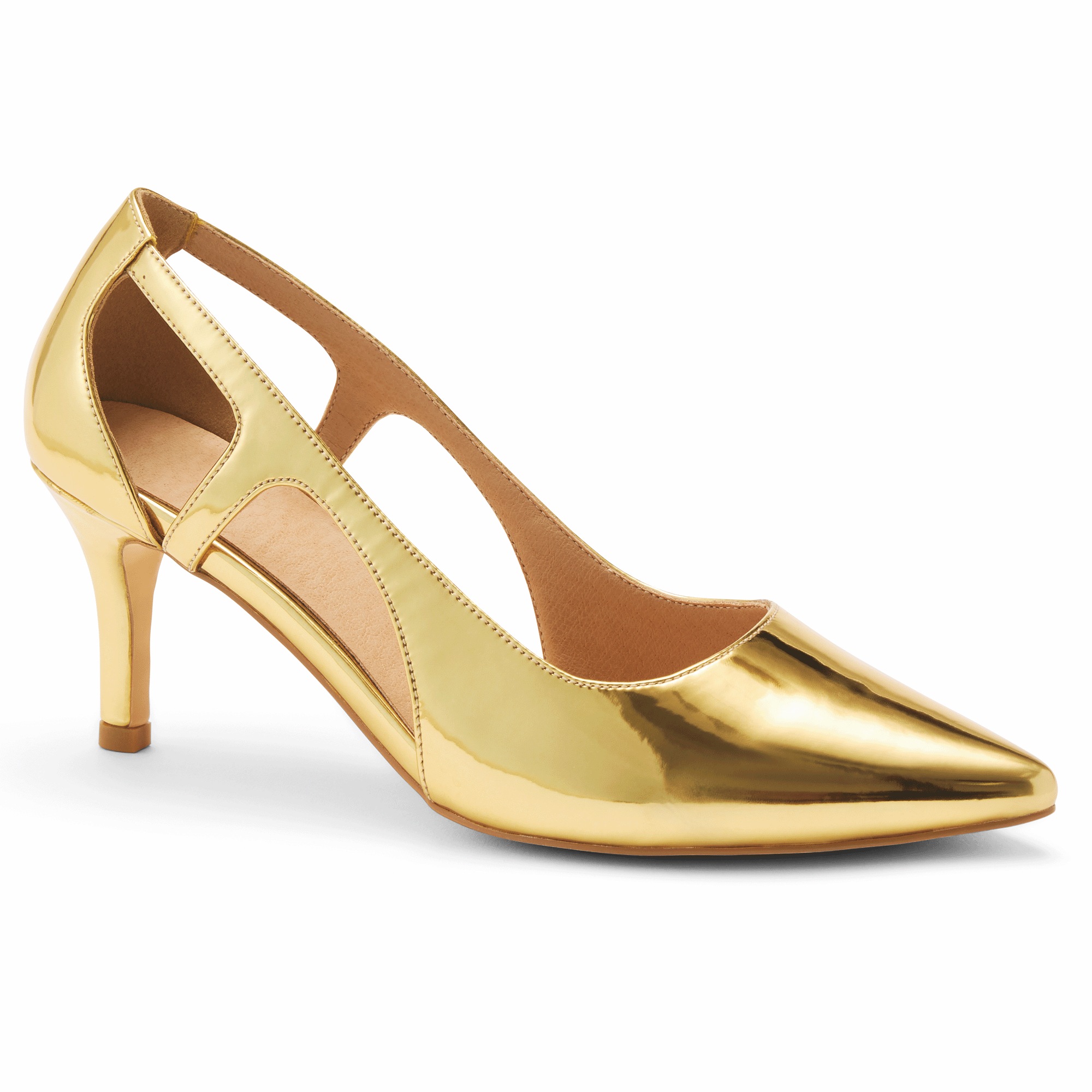 Midnight Velvet Women's Metallic Cut-Out Faux-Leather Pump