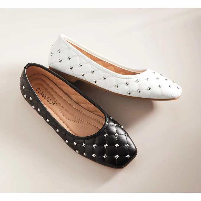 Classique Quilted Stud Ballerina