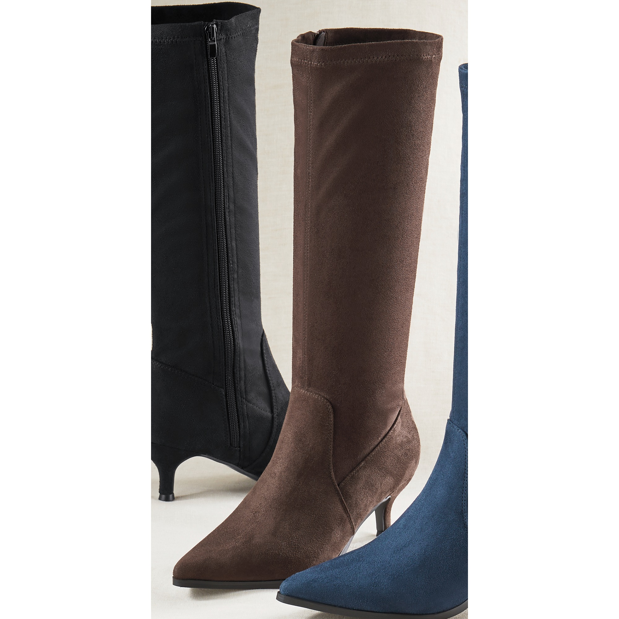 Amanda D'laurie Tall Faux-Suede Stretch Boot for Women 3 Amanda D'laurie Tall Faux-Suede Stretch Boot for Women