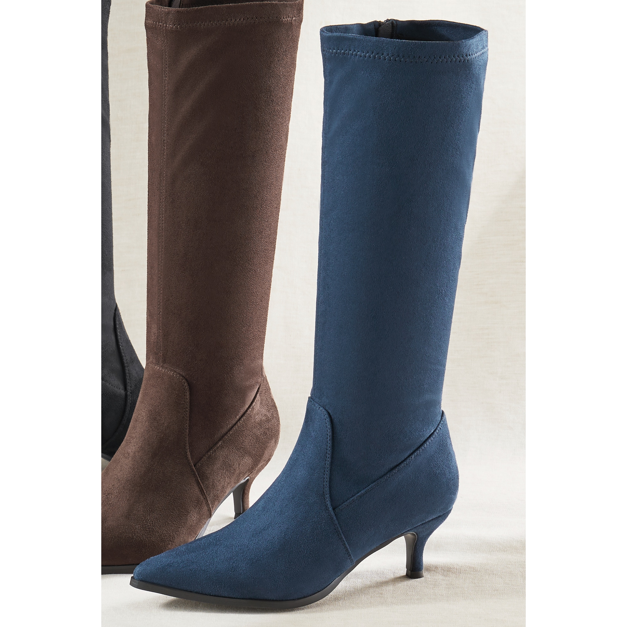 Amanda D'laurie Tall Faux-Suede Stretch Boot for Women 4 Amanda D'laurie Tall Faux-Suede Stretch Boot for Women