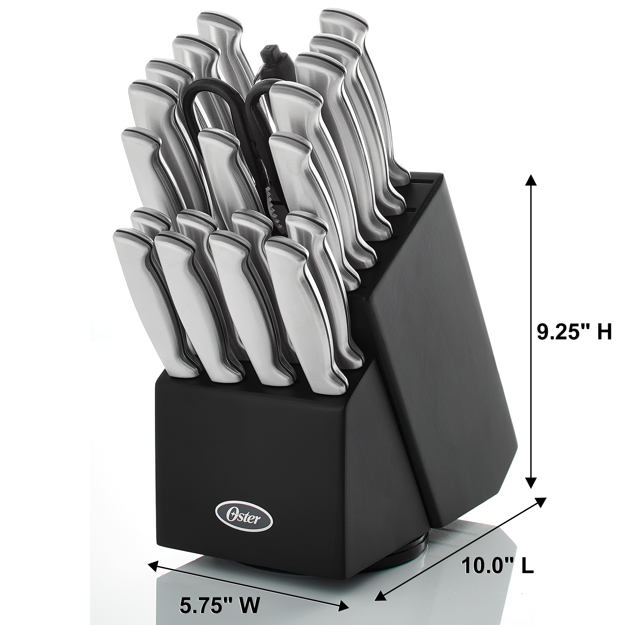 Oster 22-Piece Baldwyn Knife Block Set with Stainless Steel Cutlery