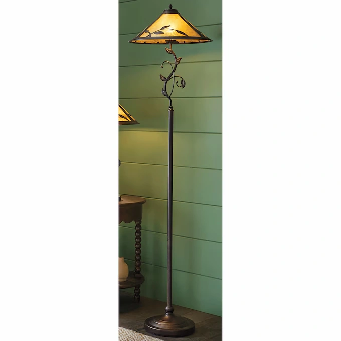 Scroll Leaf Mica Floor Lamp
