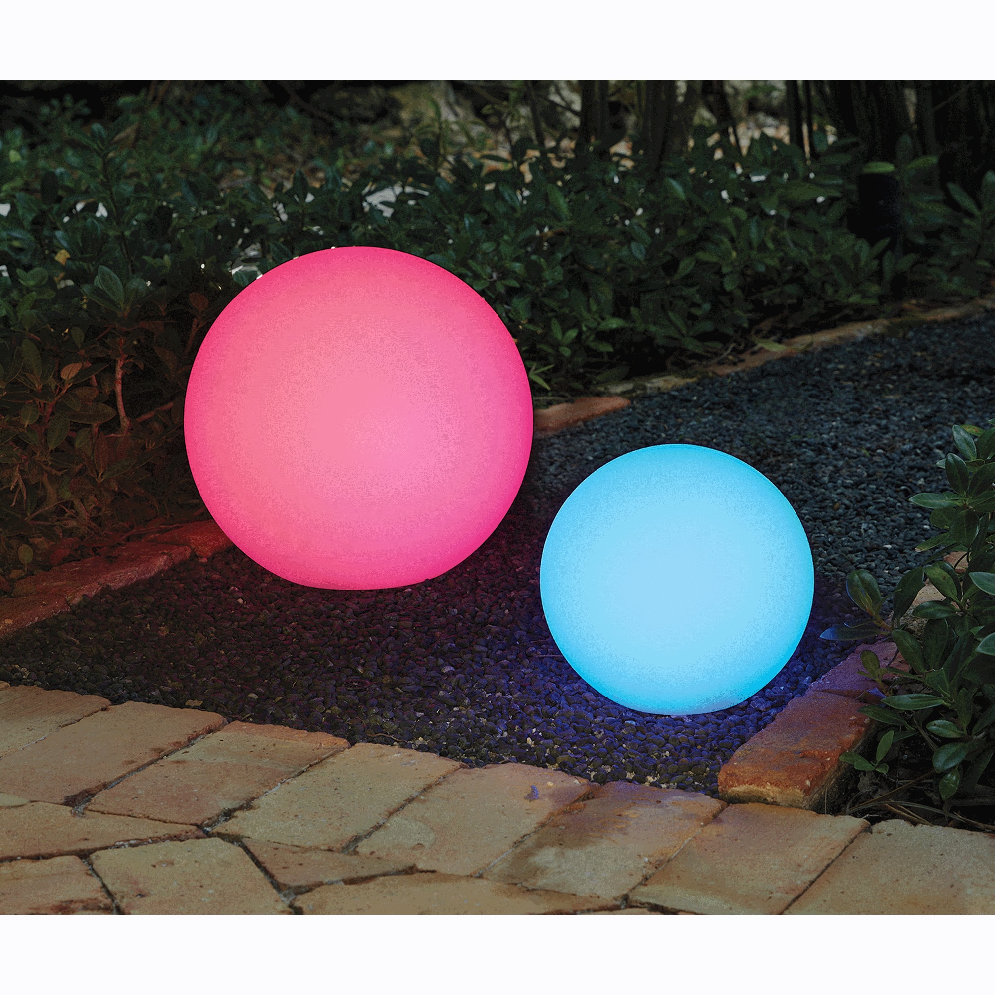 Set of 2 Color-Changing Solar Orbs 3 Set of 2 Color-Changing Solar Orbs