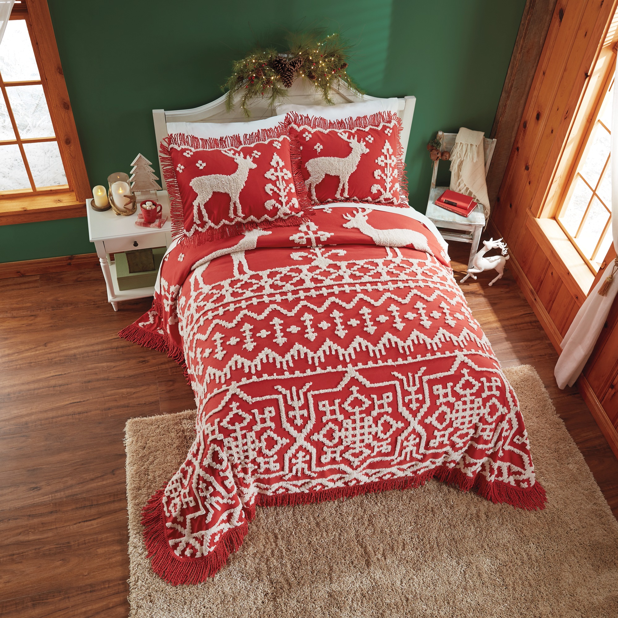 Fair Isle Chenille Bedspread and Sham