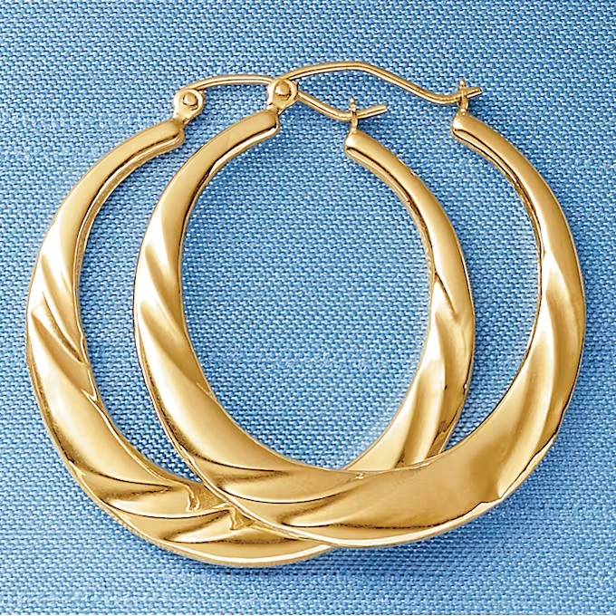 Gold Round/Twist Hoops