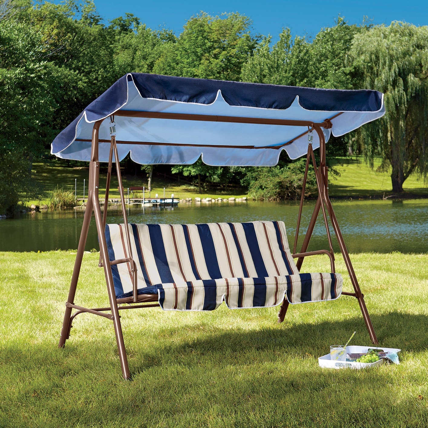 Striped Lawn Swing