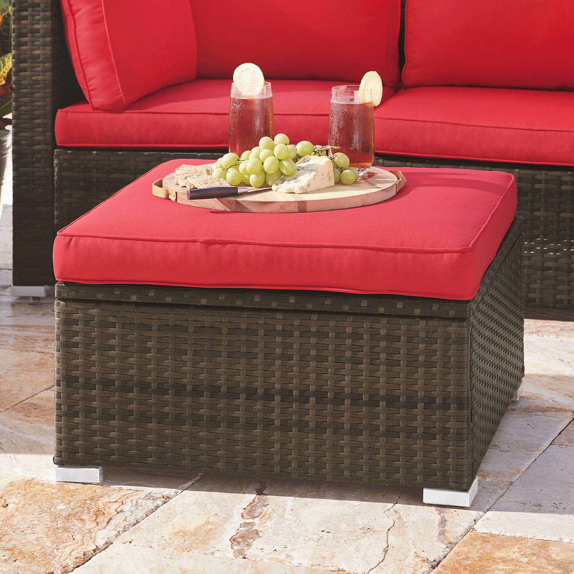 Wicker Storage Ottoman