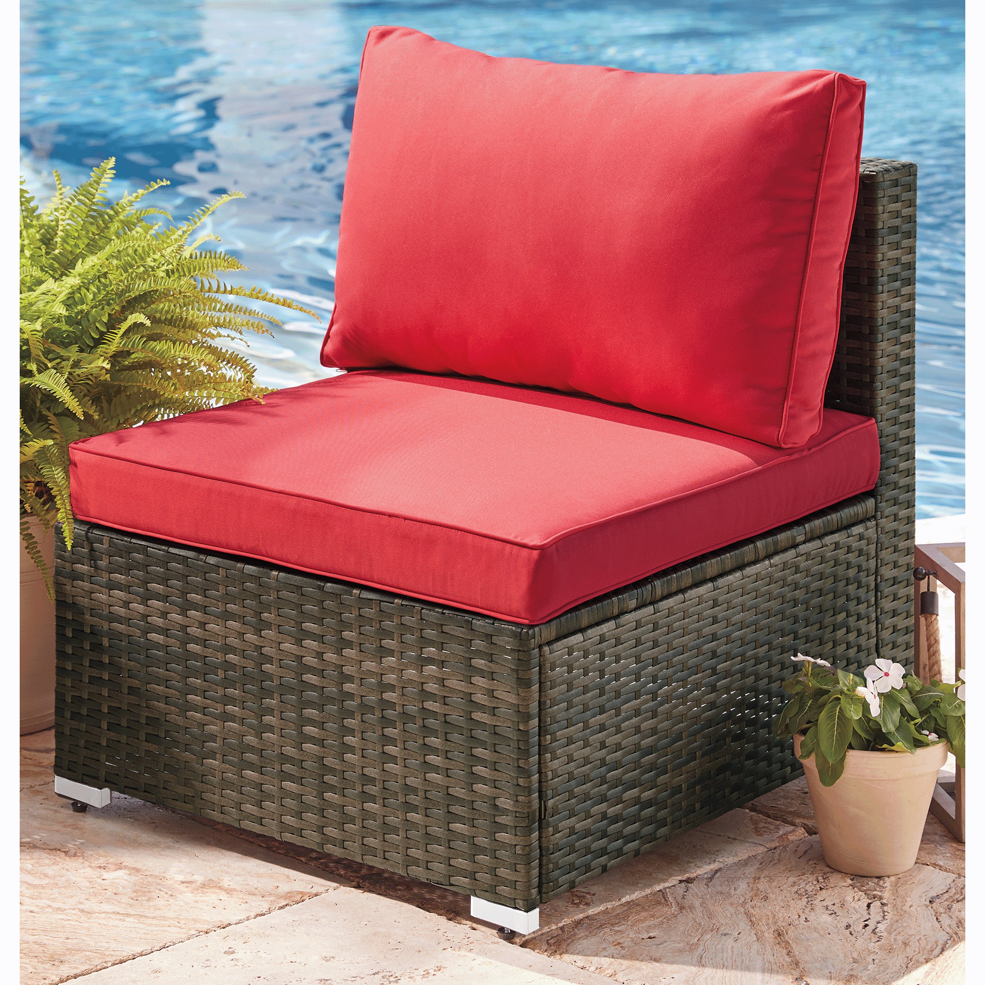 Wicker Modular Armless Chair