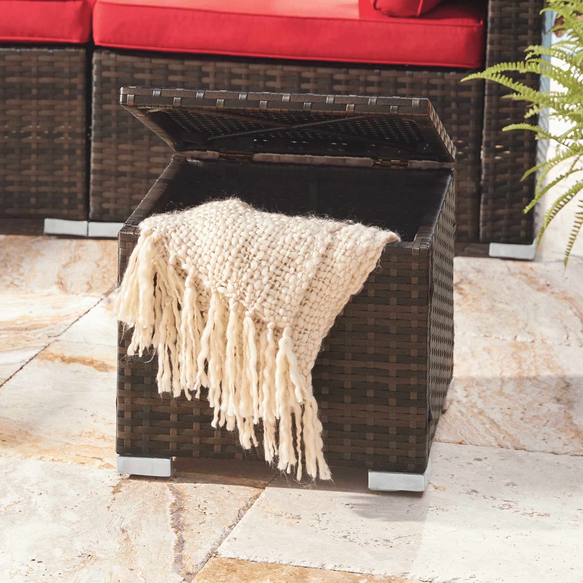 Wicker Storage Stool