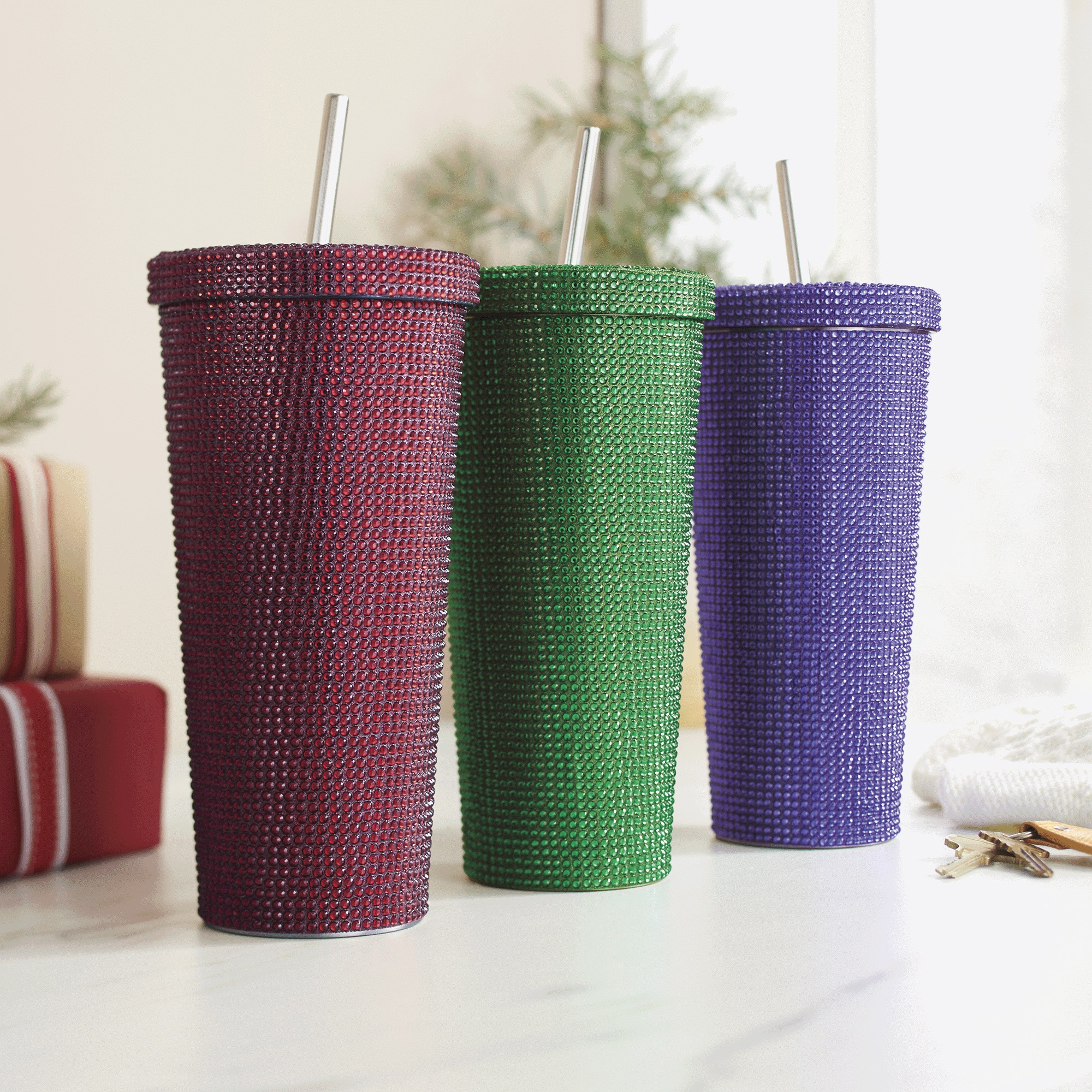 Rhinestone Double Wall Stainless Steel Travel Cup