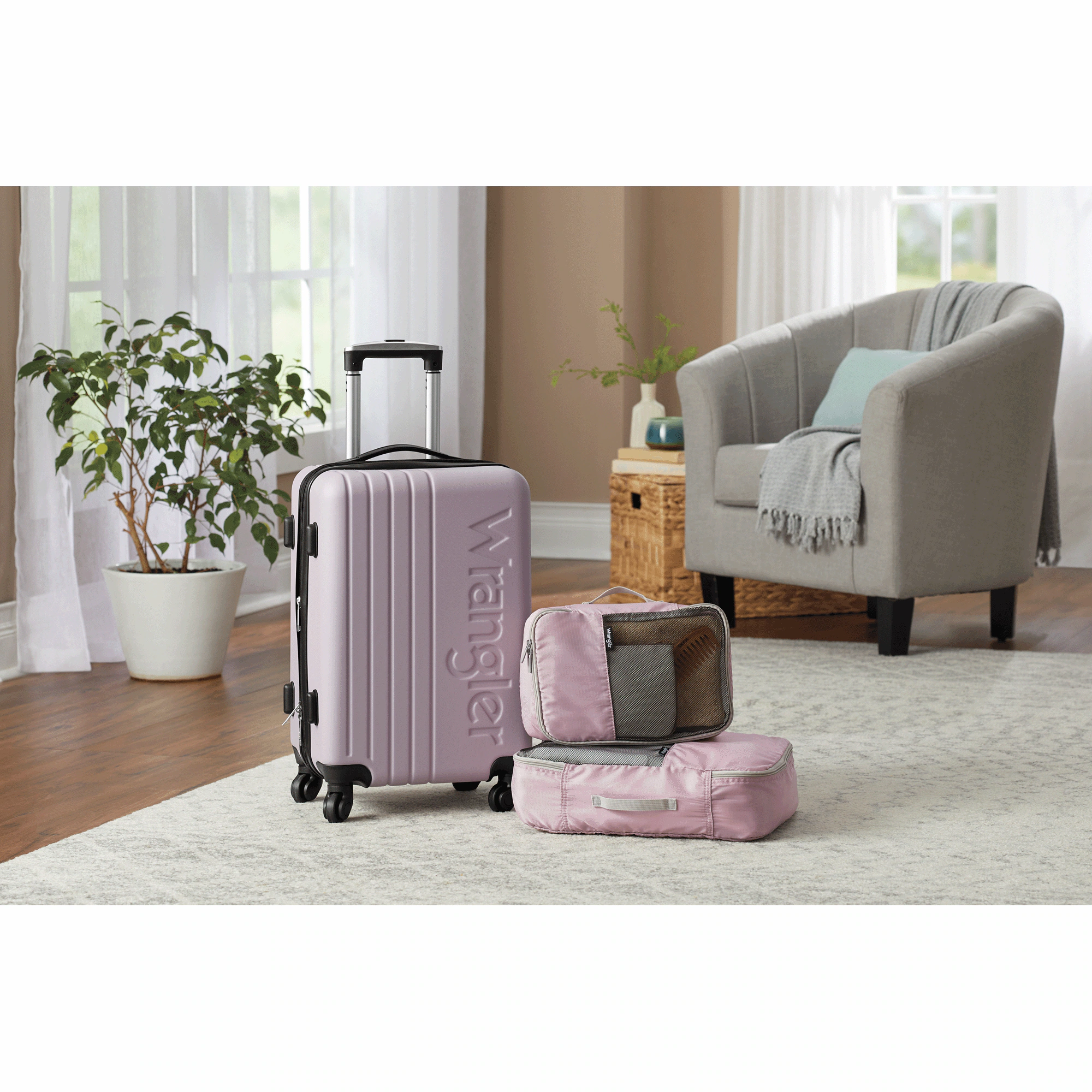 Wrangler 3-Piece Luggage and Packing Cubes Set